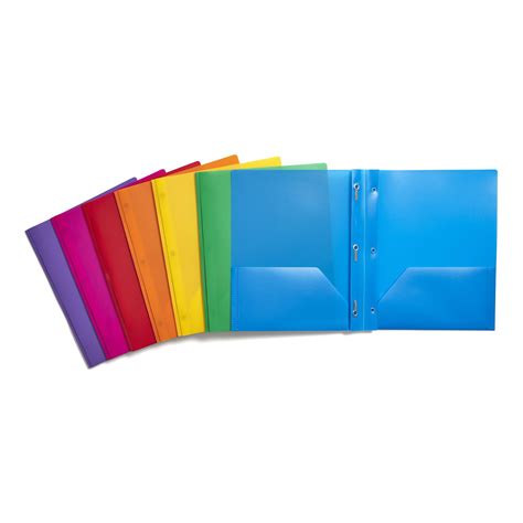 Staples 2 Pocket Presentation Folder With Fasteners Assorted Colors