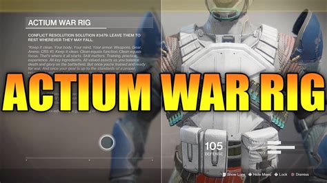 Actium War Rig Titan Exotic Chest Armor Destiny 2 Youtube