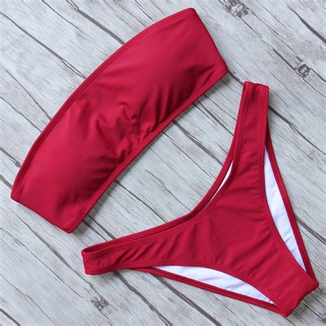buy swimwear women swimsuit push up swimwear female 2018 sexy bandeau bikini