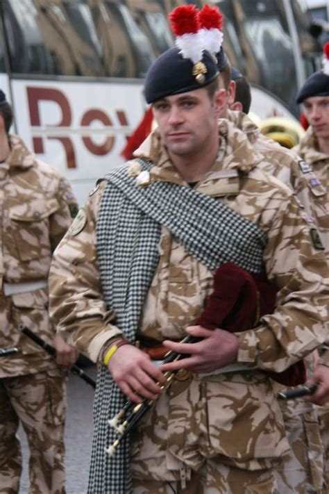Northumbrian Piper Royal Regiment Of Fusiliers Wearing Traditional
