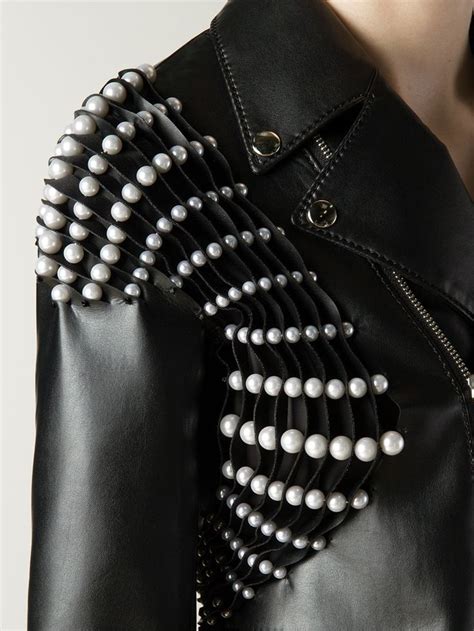 3d Embellishment Jacket With Layered Panels And Trapped Pearls For