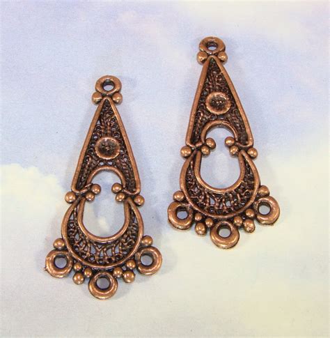 Chandelier Earring Charms Findings Copper Connector Etsy