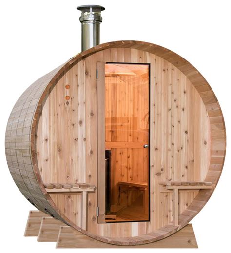 Almost Heaven Saunas Grandview Barrel Sauna With Wood Stove And Reviews