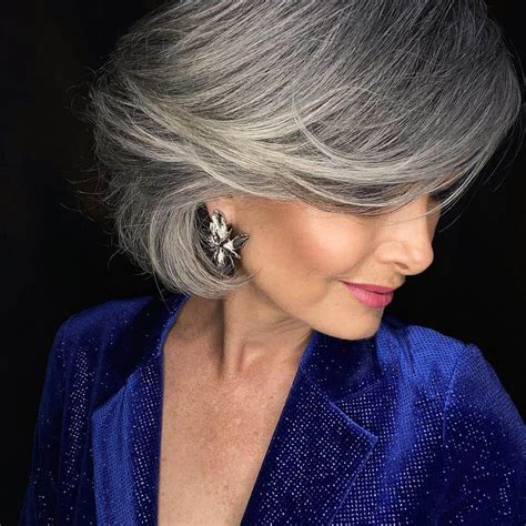 Top Hairstyles For Grey Hair Over Updated Tattooed Martha