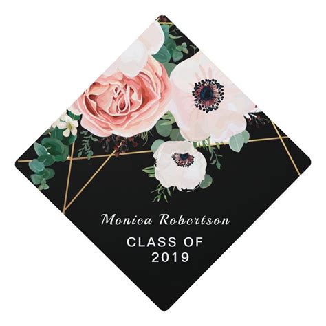 Graduate Class 2019 Floral Flowers Graduation Cap Topper Zazzle