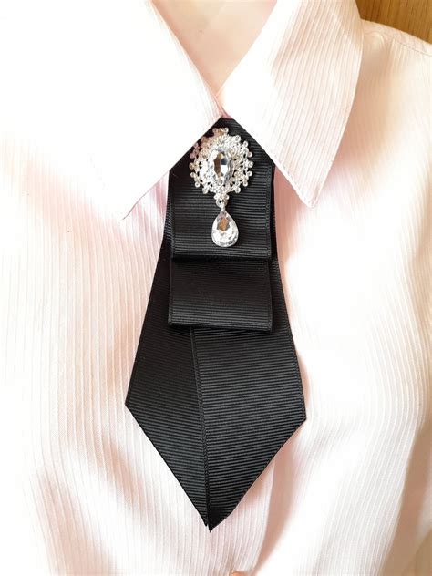 School Bows For Girls Pin Brooch Tie Black Ribbon Brooch Bow Tie Women