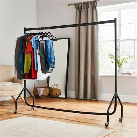 The high light output with our led tape. Sturdy Black Steel Portable Wardrobe Hanging Garment ...