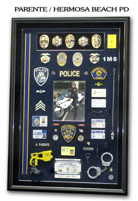 Retired police officer classic round sticker zazzle com in. Parente / Hermosa Beach PD / Motors... See our webite section "Police Shadowboxes" for 100's ...