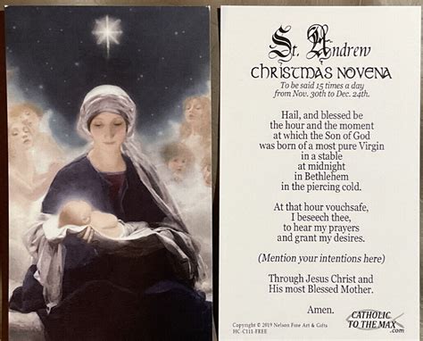 Lot Of 2 St Andrew Christmas Novena Holy Prayer Card Catholic