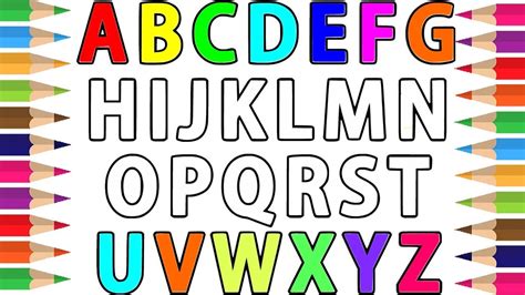 Alphabets Coloring And Drawing Learn Alphabet Abc And Numbers 123