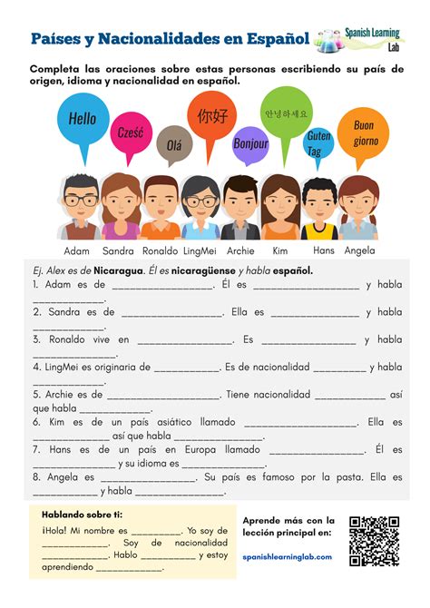 Ejercicios De Nacionalidades Spanish Teaching Resources Learning