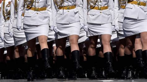 Putin’s Female ‘miniskirt Army’ Marches In Red Square Moscow For Victory Day Celebrations