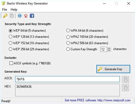Generate Wep Keys With Sterjo Wireless Key Generator