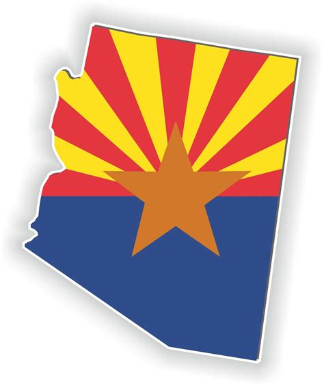 Arizona Mapa Bandera Silueta Pegatina Para El Libro Portátil Etsy España