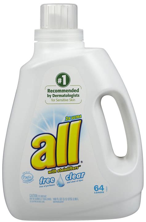 All He Free And Clear Laundry Detergent 2x Concentrate 4100oz Case