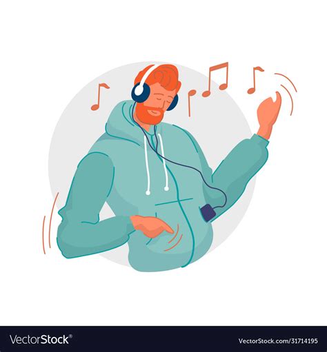 Music On Phone Focused Man Listening To Royalty Free Vector