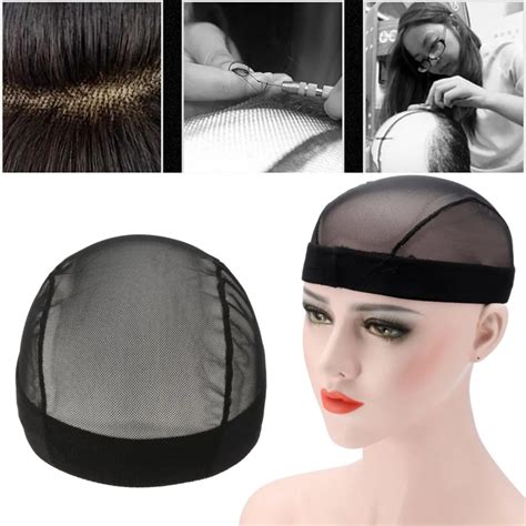 1pcs Dome Style Mesh Wig Cap Black Stretchable Weaving Caps Elastic