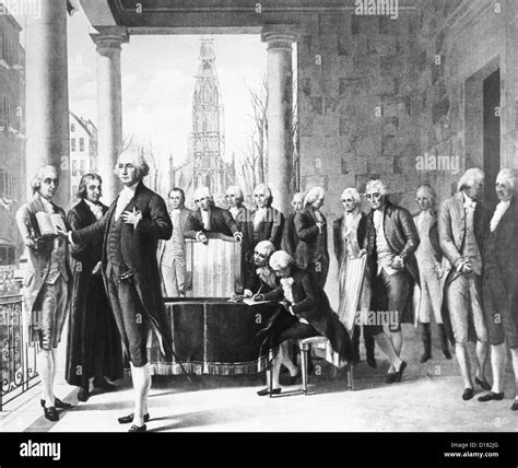 George Washingtons Inauguration 1789 Stock Photo Royalty Free Image