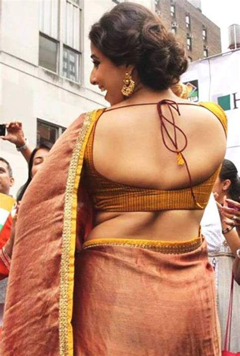 Vidya Balan In Backless Blouse Photos Hot Pics In Designer Backless