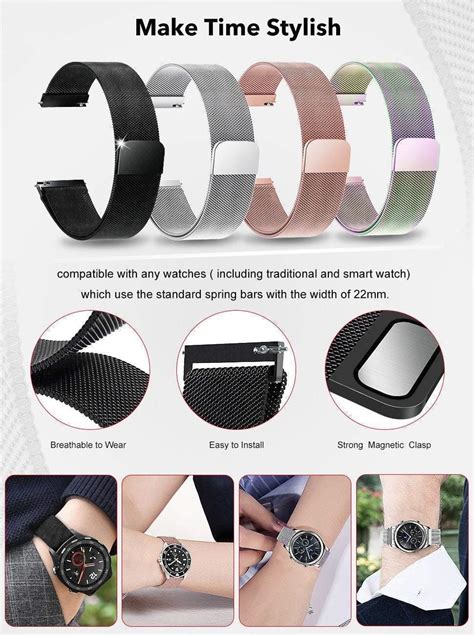 20mm 22mm Magnetic Stainless Steel Smartwatch Band Topway Bd