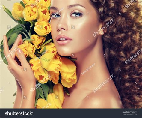 Beautiful Model Girl Long Curly Brown Stock Photo 653443831 Shutterstock