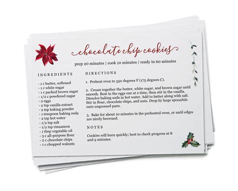 3x5 index cards are great for cataloging items, keeping lists, and organizing your work space in general. Editable Christmas Recipe Card Template - Printable Index ...