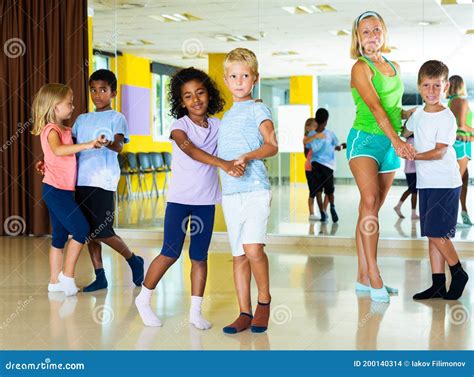 Tweens In Pairs Learning To Dance Waltz Stock Photo Image Of