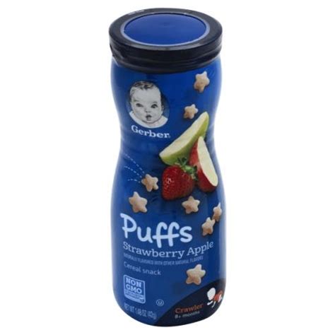 Gerber Puffs Strawberry Apple Cereal Snack Grocery Heart
