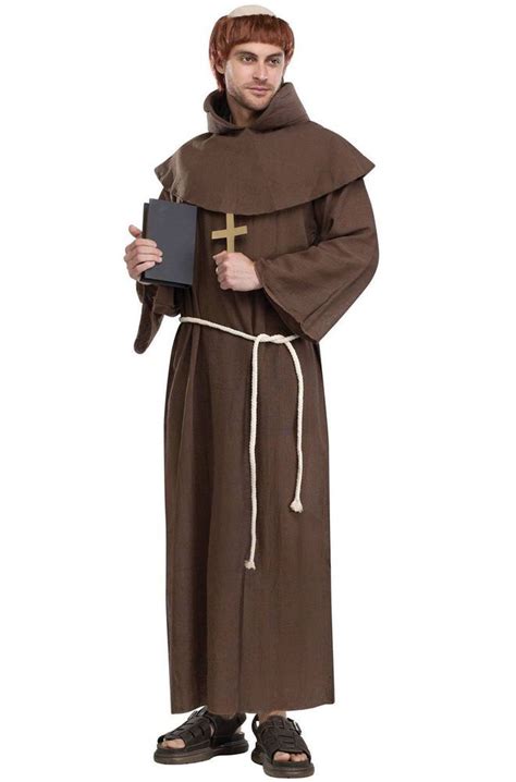 Men Mens Male Monk Fancy Dress Costume Friar Tuck Religious Outfit