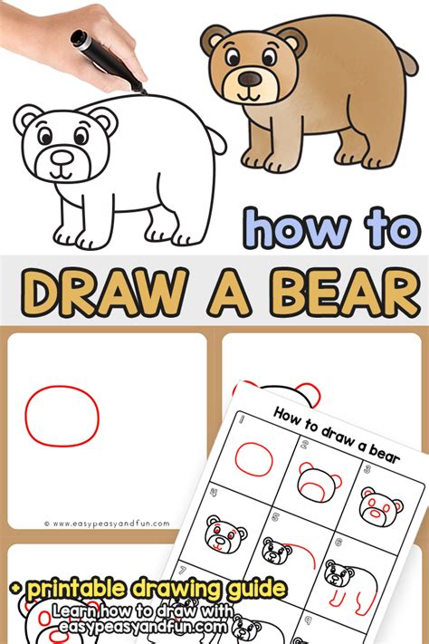 Bear Directed Drawing How To Draw A Bear Easy Peasy And Fun Membership