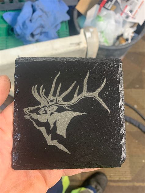 4inch Square Laser Engraved Black Slate Coaster Your Choice Etsy