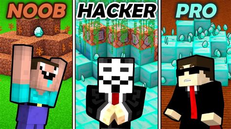 Minecraft Noob Vs Pro Vs Hacker Get Rich Challenge In Minecraft