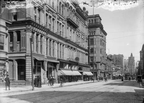 Downtown Milwaukee Street Photograph Wisconsin Historical Society