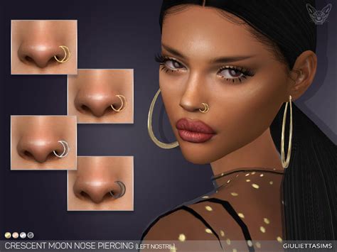 Sims 4 Crescent Moon Nose Piercing Set By Feyona The Sims Book