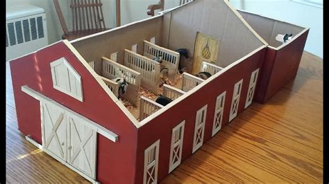 A Tour Of My Homemade Schleich Barn From Craft Sticks And A Box Youtube