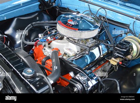 A 396 Big Block Engine In A Chevrolet Chevelle Stock Photo Royalty