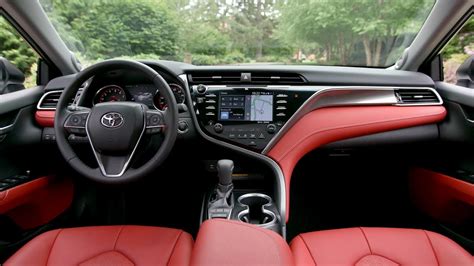 2018 Toyota Camry White Red Interior