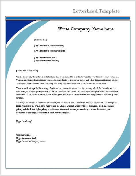 Letterhead Template Word Templates For Free Download