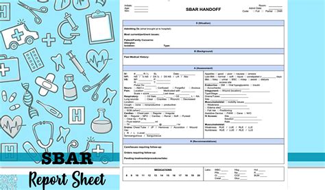 Sbar Nurse Handoff Report Sheet Nursing Brain Printable Etsy France