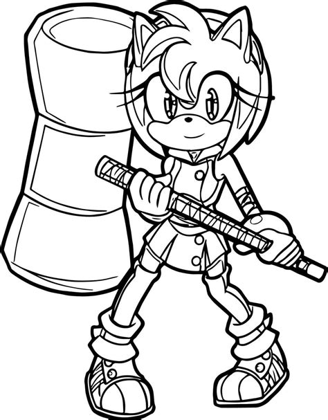 Sonic Amy Rose Base Sketch Coloring Page