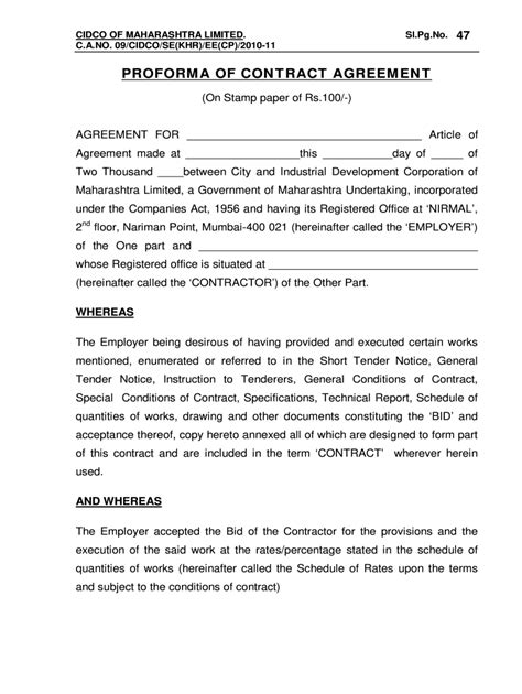 Contract Agreement Format Fill And Sign Printable Template Online