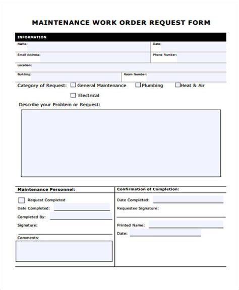 A maintenance and repair log template is a unique document which is consumed for developing record about maintenance and repairing of equipment. Maintenance Work Order Form Excel : Apartment Maintenance ...