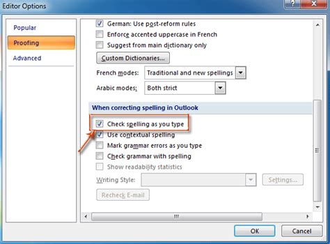 How To Turn On Off Check Spelling In Outlook