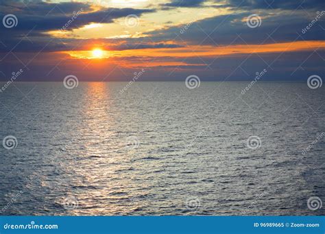 Sundown Over Baltic Sea Stock Image Image Of Evening 96989665