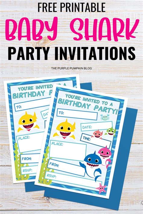 Free Printable Baby Shark Party Invitations Baby Shark Party