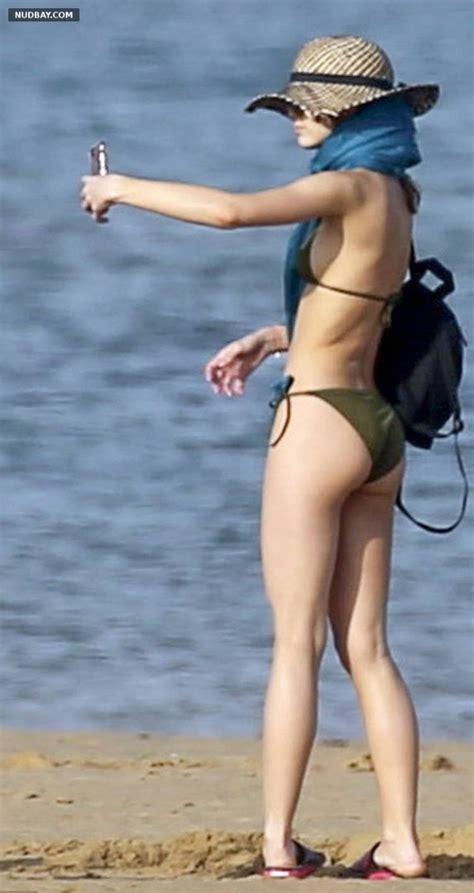 Lily Rose Depp nude ass In a bikini on beach at Ré Island in France