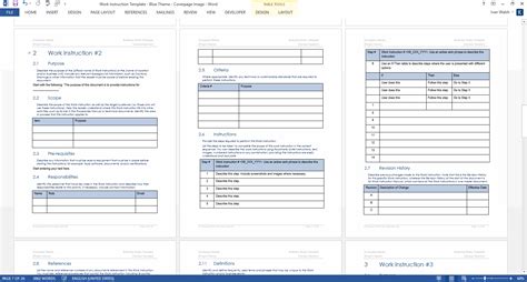 Work Instruction Templates MS Word Templates Forms Checklists For MS Office And Apple IWork