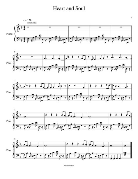 Heart And Soul Sheet Music For Piano Solo Easy