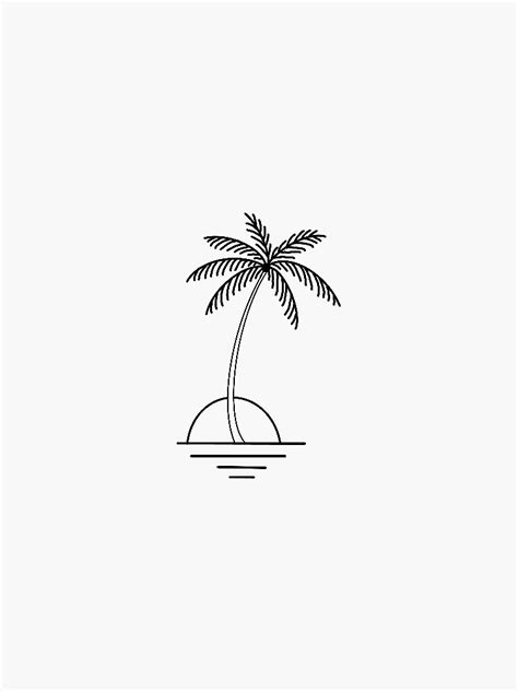 Minimalist Palm Tree And Beach Sticker For Sale By Margaret H Redbubble