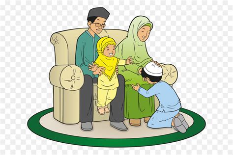 Keluarga Orang Tua Muslim Gambar Png
